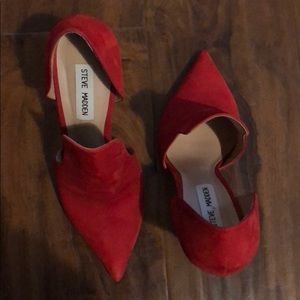 Steve Madden Dolly Red Nubuck Heels